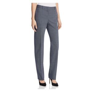 HUGO BOSS Womens Blue Stretch Zippered Pocketed Wear To Work Pants 6